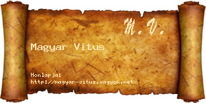 Magyar Vitus névjegykártya